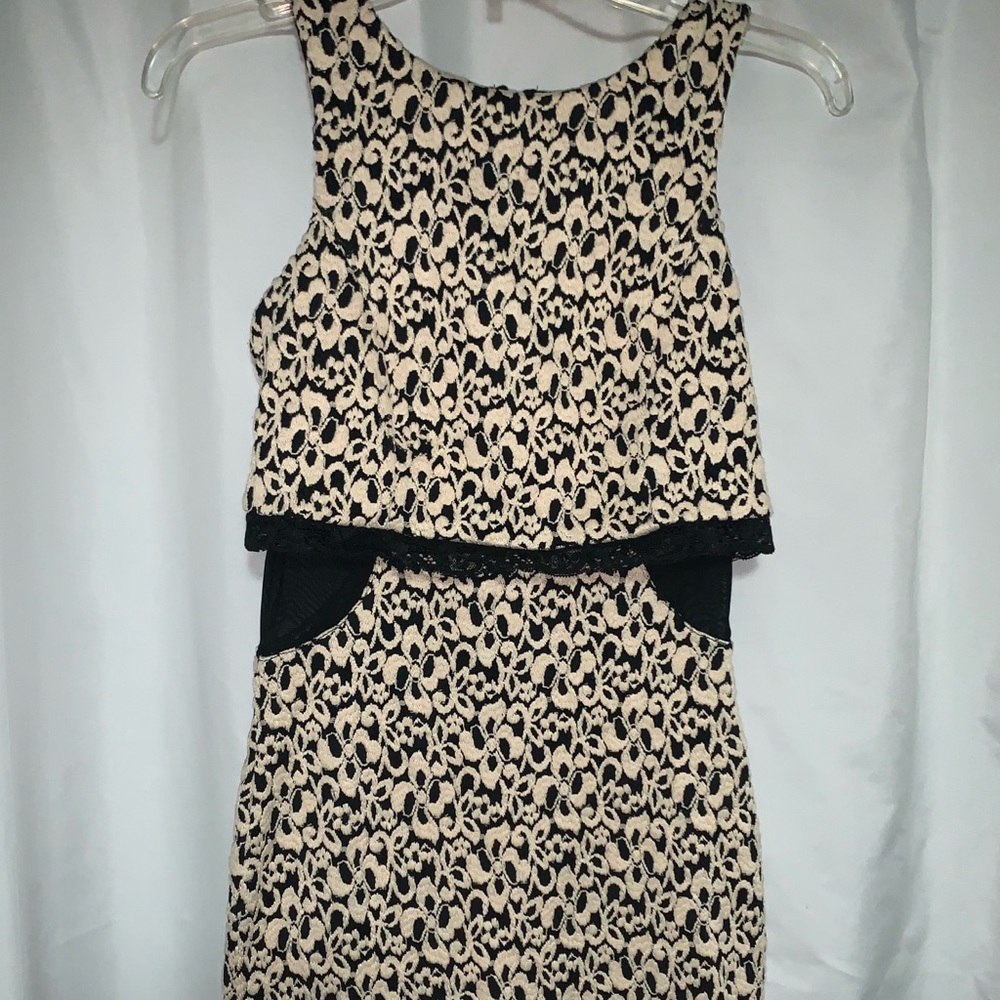 Black & Tan midi dress